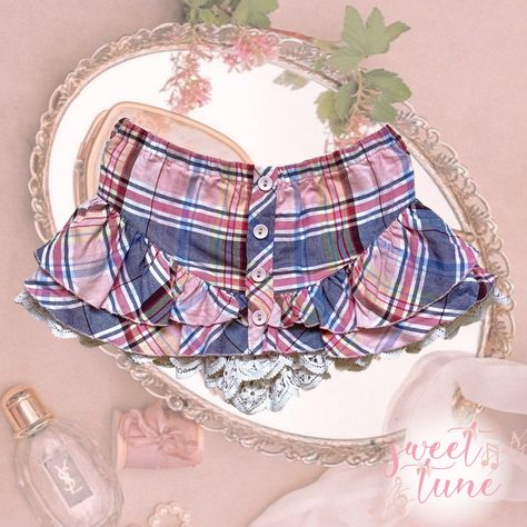 Blue Plaid Mini Skirt, Dark Blue Plaid, Liz Lisa, Plaid Mini Skirt, Dream Home Design, Blue Plaid, Pastel Pink, Boho Shorts, Mini Skirt