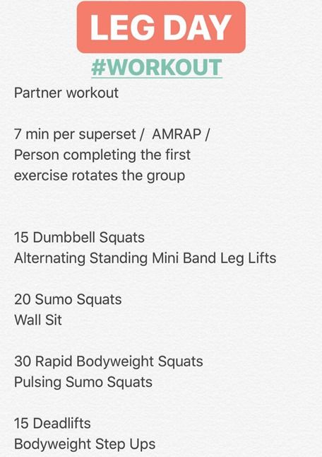 Partner Leg Day Workout Leg Day Workout, Leg Workouts Gym, Peanut Butter Fingers, Butter Fingers, Dumbbell Squat, Today I Feel, Pulse Squats, Leg Training, Ginger Smoothie