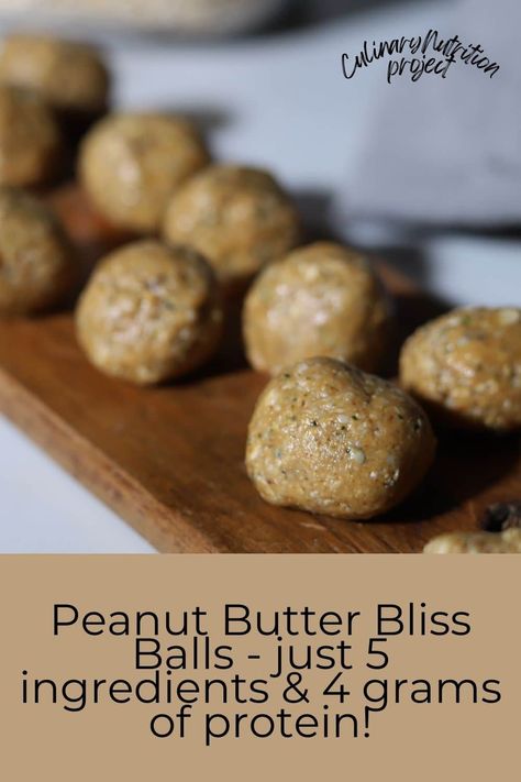 Peanut Butter Bliss Balls - 5 ingredients & 4 grams of protein each! Peanut Butter Bliss Balls, Quick Energy, Honey Oats, 5 Ingredient Recipes, Bliss Balls, No Bake Snacks, Recipe Board, Recipe Boards, Energy Boost