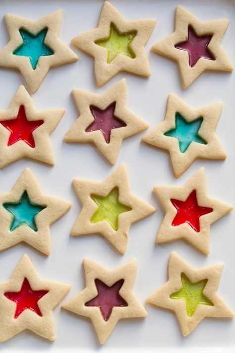 Window Cookies, Glass Cookies, Star Shaped Cookies, Stained Glass Cookies, Bear Cookies, Buttery Cookies, Star Cookies, Cooking Classy, Think Food