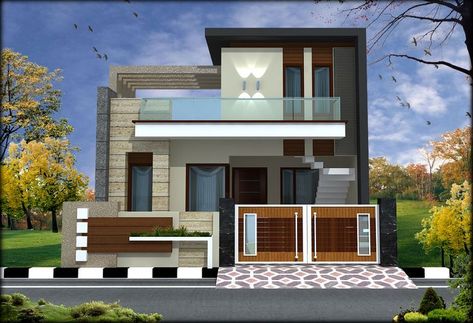 Front Elevation Designs 40*60, Front Elevation With Staircase, Boundry Wall Front Elevation, Boundry Wall Design Modern Exterior, Front Boundary Wall Design, Boundry Wall, Arbaz Khan, Building Front Designs, Single Floor House Design