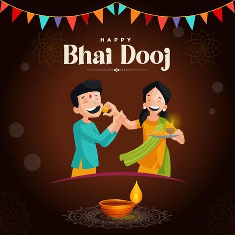 Bhai Dooj Creative Poster, Bhai Dooj Story, Bhai Dooj Creative, Festival Template, Happy Bhai Dooj, Bhai Dooj, Vector Banner, Indian Festival, Flower Stencil