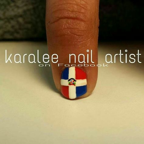 Dominican  Republic Manicure Pictures, Dominican Flag, Caribbean Flags, Panama Flag, Flag Nails, Dominican Republic Flag, Vacation Nails, Long Acrylic Nails, Nails Design