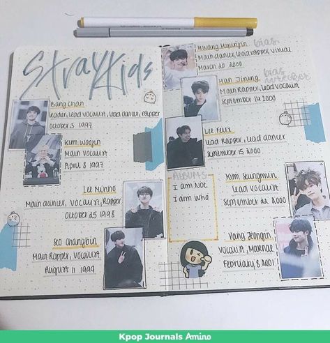 Skz Notebook Ideas, Kpop Notebook Ideas, Skz Journal Ideas, Stray Kids Journal Ideas, Stray Kids Journal, Kpop Bullet Journal, Kpop Journal Ideas, Kpop Notebook, Floral Bullet Journal