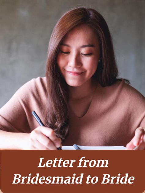 asian woman sitting on a table writing with a pen into a notebook Letter To The Bride, Bridesmaid Letter, Letters To The Bride, Bridesmaid Tips, Bridal Tips, Wedding Trends, Wedding Blog, The Bride, How To Memorize Things