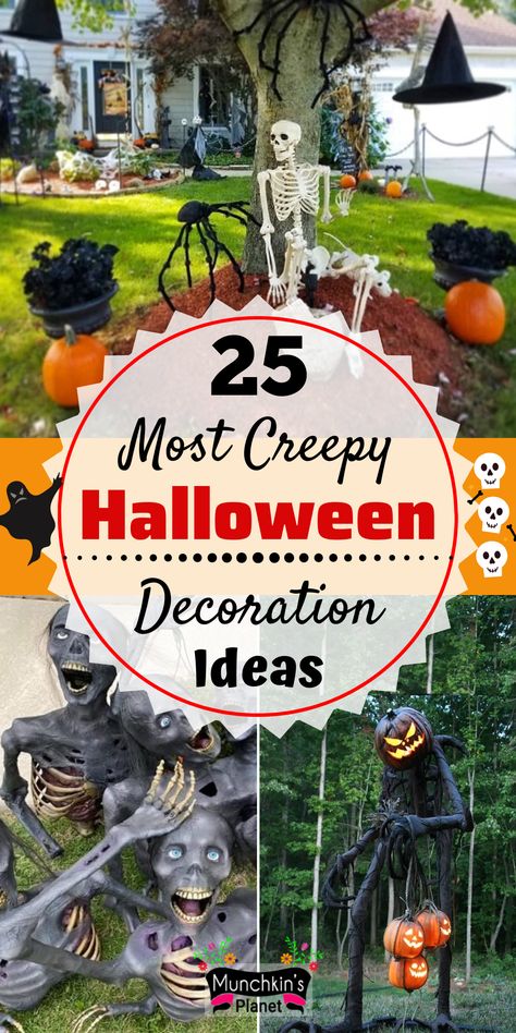 Most Creepy Halloween Decoration For Front Yard Simple Halloween Decorations, Halloween Decorations Indoor Scary, Outside Halloween Decorations, Scary Halloween Decorations Outdoor, Scary Halloween Decorations Diy, Halloween Decorations Ideas, Halloween Diy Outdoor, Halloween Outside, Halloween Decoration Ideas