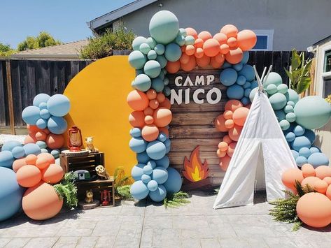 One Happy Camper First Birthday Backdrop, Camping Party Backdrop, One Happy Camper Games, One Happy Camper Balloons, One Happy Camper Invitation, One Happy Camper Balloon Arch, One Happy Camper Centerpieces, Happy Camper Baby Shower Theme, One Happy Camper Backdrop