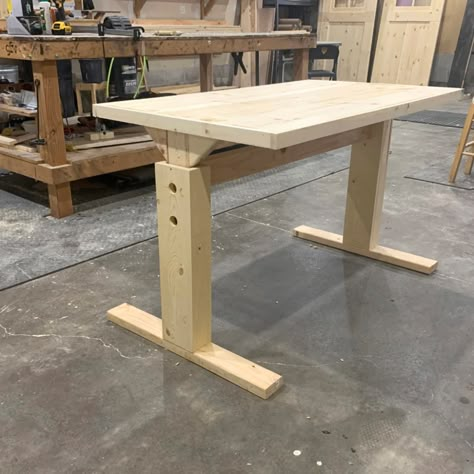 Standing Desk Diy Adjustable, Standing Desk Plans, Ikea Standing Desk, Diy Standing Desk, Diy Storage Rack, Desk Diy, Wood Table Legs, The Family Handyman, Desk Plans