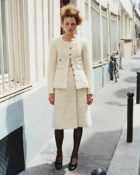 Looking For Grace (Holiday Magazine) Tweed Street Style, Holiday Magazine, Story Photography, Autumn Winter 2023, Chanel Suit, Chanel Dress, Outer Jacket, Cover Story, Chanel Fashion