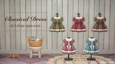 Animal Crossing Vintage, Acnh Elegantcore, Acnh Dress, Acnh Patterns, Classical Dress, Acnh Clothes, Acnh Codes, Animal Crossing Qr Codes Clothes, Animal Crossing Qr