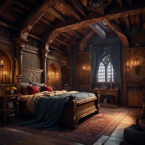 Cozy Medieval Bedroom, Bedroom Map Dnd, Fantasy Inn Room, Fantasy Bedroom Medieval, Medieval Castle Bedroom, Inn Aesthetic, Fantasy Inn, Campaign Board, Medieval Bedroom