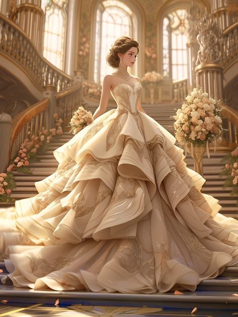 Epic Clothing, Gowns Dresses Elegant, Gaun Fashion, Fantasy Dresses, Princess Ball Gowns, Fashion Illustration Dresses, Fantasy Gowns, Dress Drawing, A Wedding Dress