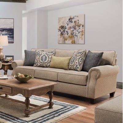 Darby Home Co Dannie Sofa Bed Upholstery Color: Alabaster Taupe Sofa Living Room, Beige Sofa Living Room, Beige Living Rooms, Beige Sofa, Room Color Schemes, Ideas Living, Room Colors, Furniture Lighting, Decoration Design