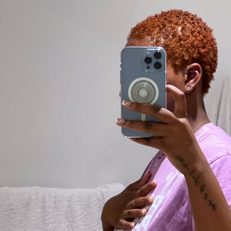 Ginger On 4c Hair, Short Curly Haircuts 4c Hair, Ginger Twa Hairstyles, Honey Blonde Twa Natural Hair, Dyed Twa, Ginger Short Hair Black Women, Ginger 4c Hair, Big Chop Hairstyles 4c Hair, Ginger Short Hair