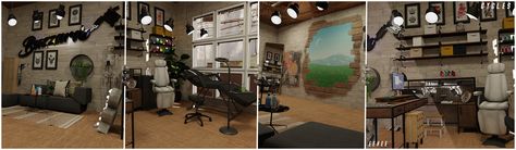 Blender Scene, Scene Tattoo, Sims 4 Tattoos, Tattoo Parlor, 4 Tattoo, The Sims 4 Packs, Tattoo Parlors, Sims 4 Build, Sims 4 Cc Finds