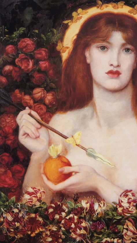 Rossetti Venus Verticordia wallpaper Pre raphaelite art wallpaper Pre Raphaelite Art Women, Wallpaper Aesthetic Painting, Lockscreen Wallpaper Aesthetic, Venus Painting, Redhead Art, Pre Raphaelite Paintings, Romantic Artwork, Pre Raphaelite Art, Rennaissance Art