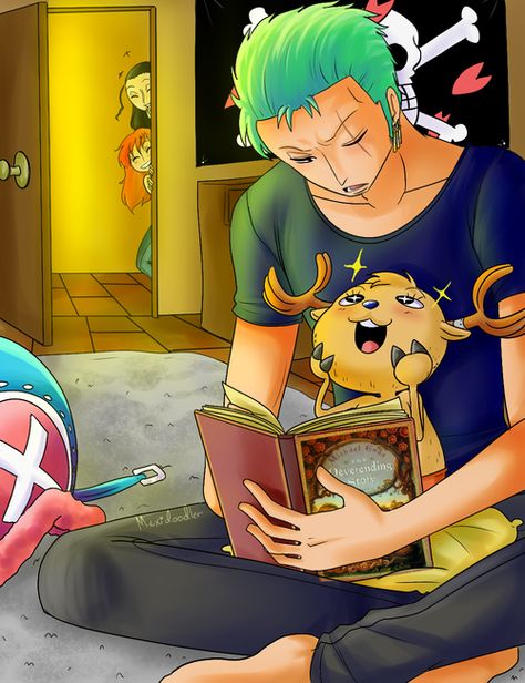 Storytime by mexi-doodler http://mexi-doodler.tumblr.com/post/32382447455/finally-im-done-with-my-wip-lineart-from One Piece Zeff And Sora, Chopper And Zoro One Piece, Chopper Cute, Strawhat Crew, One Piece Cute, Zoro And Robin, One Piece Chopper, رورونوا زورو, Cute One Piece