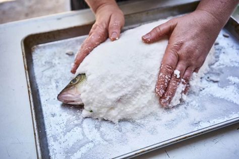 Salt-Baked Fish Recipe | Fine Foods Blog Baking White Fish, Salt And Vinegar Fish, Fish In Salt Crust, How Long To Bake Fish In Oven, Salt Baked Fish, Salt Fish Recipe, Bake And Saltfish, Baked Whole Fish, Salted Fish