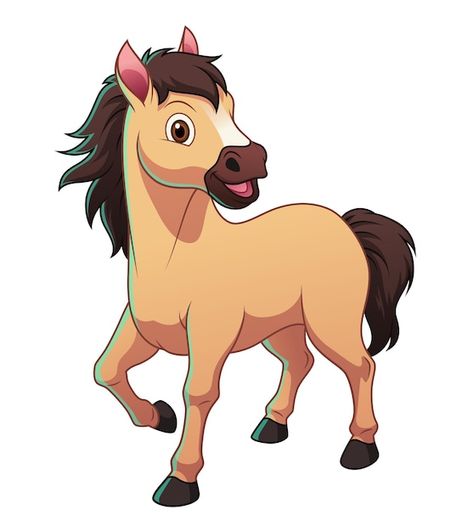 Ilustración animal de dibujos animados d... | Premium Vector #Freepik #vector #caballo-animado #ilustracion-animales #animales #cola-caballo Stallion Horse, Horse Cartoon, Cat Brain, Baby Ballet, Stallion Horses, Animal Vector, Fairytale Nursery, Bird Coloring Pages, Kawaii Chibi