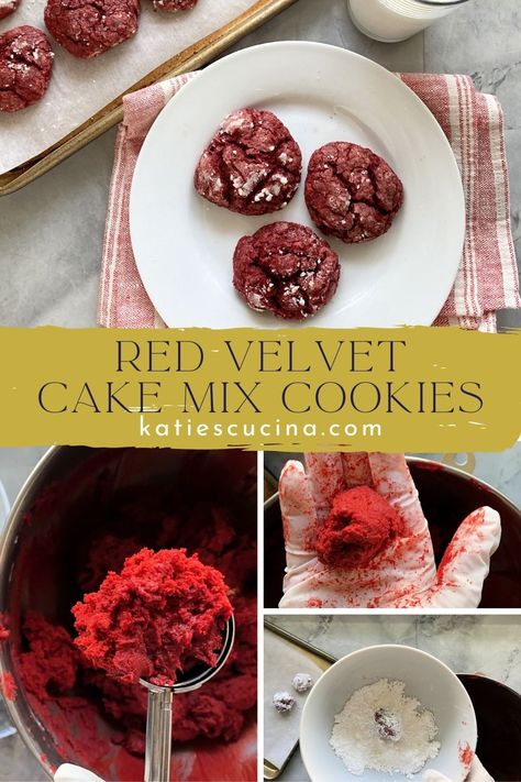 Red Velvet Cake Mix Cookies, Velvet Desserts, Best Red Velvet Cake, Red Velvet Desserts, Christmas Cupcakes Recipes, Fluffy Cake, Red Velvet Cake Mix, Store Bought Cake, Cake Mix Cookie Recipes