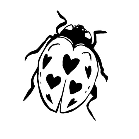 Ladybug Tattoo Ideas Design, Ladybug With Hearts, Ladybug With Heart Spots Tattoo, Gothic Ladybug Tattoo, Ladybug Flash Tattoo, Henna Ladybug, Ladybug With Hearts Tattoo, Heart Ladybug Tattoo, Love Bug Tattoo Ideas