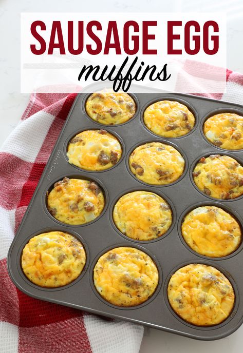 Easy Breakfast Cups, Sausage Egg Cheese Muffins, Prep For Back To School, Easy Breakfast Meal Prep, Sausage Breakfast Muffins, Recipe With Potatoes, Sausage Egg Muffins, Ground Sausage Recipes, Sausage Muffins