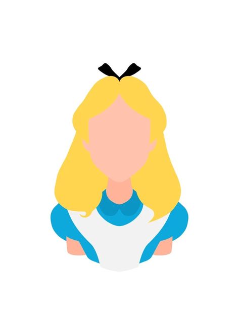 Alice Disney, Disney Minimalist, Alice In Wonderland, Art Digital, Digital Files, Printable Art, Instant Download, Disney, Hair