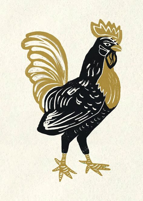 Chicken Icon, Rooster Illustration, Rooster Vector, Rooster Logo, Watercolor Paintings Of Animals, Woodcut Art, Vintage Clipart, Black Rooster, Free Illustration Images