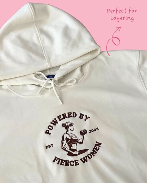 For the women who lift heavy and hustle harder💪🔥 . The ‘Powered by Fierce Women’ hoodie is more than just a look, it’s a statement. Wear your strength with pride, inside and outside the gym! . 🔗 in bio to🛍️ . Limited Time Only!🔥Use code HOODIE20 to get 20% OFF your entire order + FREE shipping! 🚚 . Small business owned and run by women, your support means a lot!🫶 . #hoodie #streetwear #fashion #falloutfits #gymgirl Oversized Hoodie Outfit, Gifts For Gym Lovers, Warm Outfit, Women Embroidery, Fierce Women, Matching Hoodies, Cute Gym Outfits, Gym Workout Outfits, Trendy Hoodies