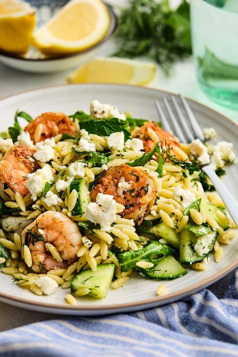 Shrimp Arugula, Shrimp Orzo Salad, Shrimp Orzo, Orzo Salad Recipes, Roasted Artichoke, Orzo Pasta Salad, Slow Cooker Pasta, Orzo Recipes, Orzo Salad