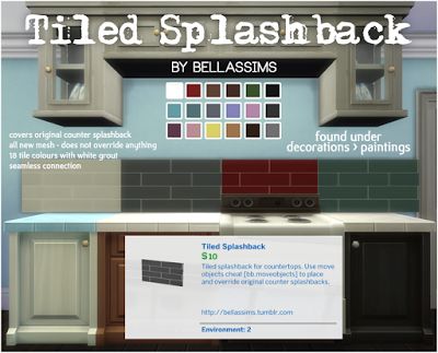 My Sims 4 Blog: Tile Backsplash by BellasSims Sims 4 Kitchen, Tile Splashback, Sims 4 House Building, Sims 4 Mm Cc, Tumblr Sims 4, Sims 4 Mm, Sims 4 Characters, 4 Wallpaper, Sims Four