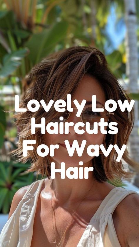 Here are 20 lovely low haircuts for wavy hair, perfect for showcasing your natural texture while maintaining a polished, effortless look. These chic and stylish cuts range from soft layered bobs to sleek shoulder-length styles, all designed to enhance the beauty of wavy hair. Whether you prefer a classic lob or a more modern, asymmetrical look, these low-maintenance haircuts are ideal for those who want a refined yet relaxed appearance. Feel free to save your favorites and consider one of these elegant styles for your next haircut. Thick Wavy Hair Short Haircut, Shoulder Length Wavy Hair Styles, Medium Length Thick Wavy Haircuts, Shoulder Length Haircut Wavy Hair, Short Hair Cuts For Women Thick Wavy, Shoulder Length Textured Haircut, Shoulder Length Wavy Haircuts, Fine Wavy Haircut, Low Maintenance Short Haircut For Women