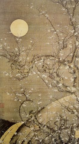 http://truefaith7.hubpages.com/hub/moon-paintings Ito Jakuchu, Moon In The Sky, Art Chinois, White Plum, Plum Blossoms, Ohara Koson, Japanese Artwork, Asian Painting, Art Asiatique