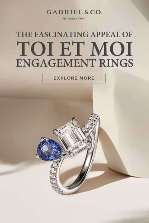 A distinguishing characteristic of ‘toi et moi’ rings is their versatility. While traditional engagement rings often adhere to a specific design aesthetic, ‘toi et moi’ rings offer a wide range of styles, from classic and understated to bold and contemporary. The popularity of ‘toi et moi’ rings has endured through the centuries, with contemporary couples continuing to embrace their timeless allure. Content Moodboard, Engage Ring, Solitaire Diamond Rings, Akshaya Tritiya, Jewellery Advertising, Gems Ring, Fancy Diamond Ring, Traditional Engagement, Bridal Jewellery Inspiration