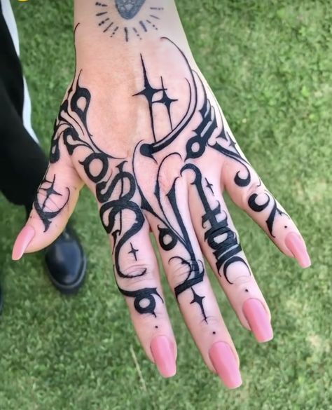 Elegant Throat Tattoo, Finger Sleeve Tattoo, Unholy Tattoo, Blacked Out Finger Tattoo, Alternative Hand Tattoo, Abstract Hand Tattoo, Black Work Back Tattoo, Emo Hand Tattoos, Anime Hand Tattoo