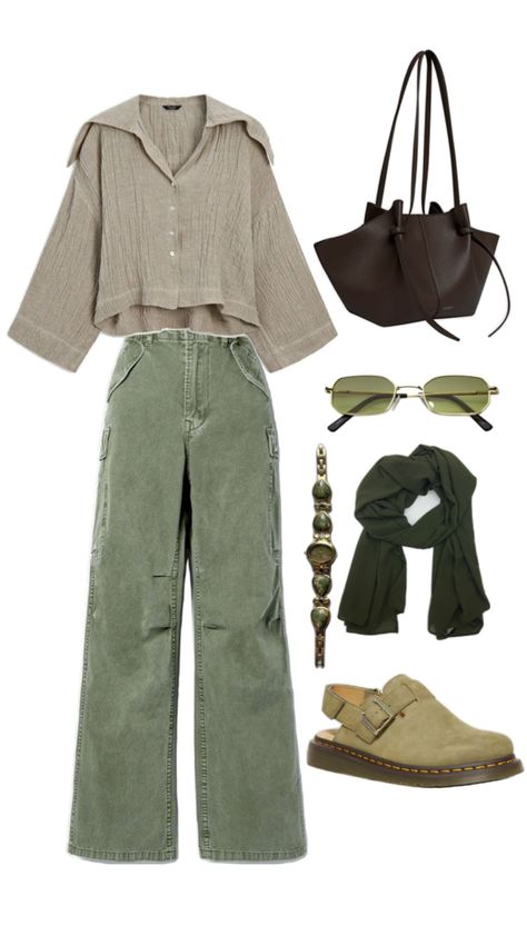 #green #cuteoutfit #comfy #aesthetic #hijaboutfit Teacher Appropriate Outfits, Barista Outfits, Comfy Aesthetic, Wardrobe Outfits, Mein Style, Outfit Inspo Fall, Casual Style Outfits, Retro Outfits, Fall Winter Outfits