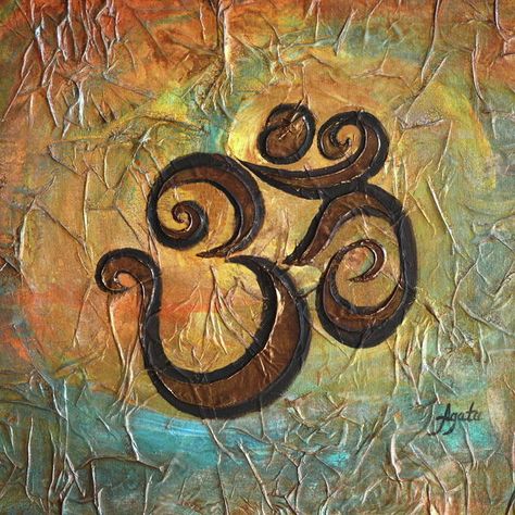 ૐ OM ૐ ૐ AUM ૐ  Painting - Aum by Agata Lindquist Aum Painting, Om Painting, Aum Sign, Aum Symbol, Om Meditation, Make Paint, Hari Om, Om Aum, Spiritual Paintings