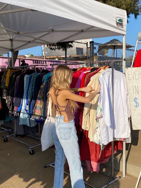 Los Angeles California Aesthetic, Aesthetic Girl Vintage, Goodwill Bins, Melrose Trading Post, California Aesthetic, Op Shop, Girl Vintage, Fire Fits, Backless Top