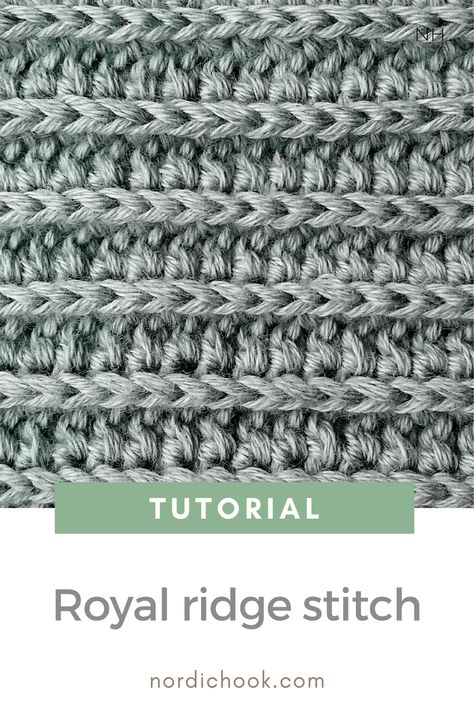 This free crochet tutorial shows how to make the royal ridge stitch step-by-step. It includes detailed photo instructions. This stitch is reversible and looks the same on both sides. The fabric turns out dense but not very thick. Crochet Granny Square Free Pattern, Crochet Thermal Stitch, Flower Design Ideas, Granny Square Free Pattern, Chunky Crochet Blanket Pattern, Easy Beginner Crochet Patterns, Ribbed Crochet, Crochet Afghan Patterns Free, Crochet Stitches For Blankets