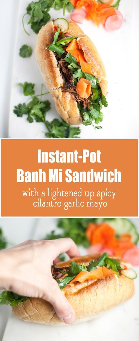 Instant-Pot Healthy Banh Mi Sandwich - Lillie Eats and Tells Macro Friendly Dinner Recipes, Macro Dinner, Macro Friendly Dinner, Lillie Eats And Tells Recipes, Lillie Eats And Tells, Kids Dinners, Macro Meal Plan, Lean Protein Meals, Banh Mi Sandwich