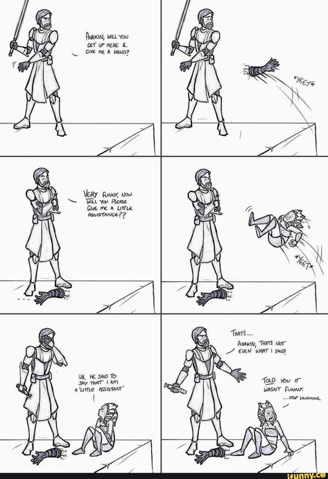 Funny Clone Wars Fanart, Star Wars Ahsoka Hot, Jedi Council, Clone Wars Art, Prequel Memes, Star Wars Ahsoka, Star Wars Jokes, Star Wars Drawings, Star Wars Comics