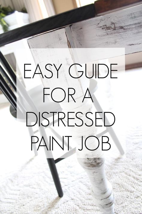 Distressed Kitchen Table, Distressed Kitchen Tables, Spray Painting Furniture, White Distressed Furniture, Chalk Spray Paint, Distressing Painted Wood, Distressed Furniture Diy, Painted Kitchen Tables, Spray Paint Furniture