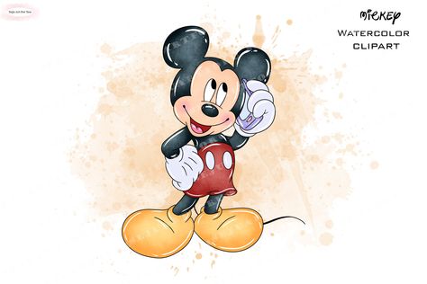 Mickey Watercolor, Mickey Mouse Watercolor, Mickey Clipart, Disney Clip Art, Mouse Watercolor, Mickey Tattoo, Mickey Mouse Clipart, Sports Nursery Theme, Mickey Mouse Png