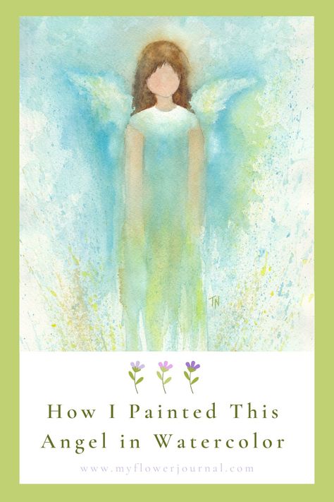 Watercolor Angels Christmas, Angel Watercolor Paintings, Watercolor Angels, Angel Watercolor, Christmas Watercolors, Watercolor Angel, Flower Journal, Water Coloring, Learn Watercolor Painting