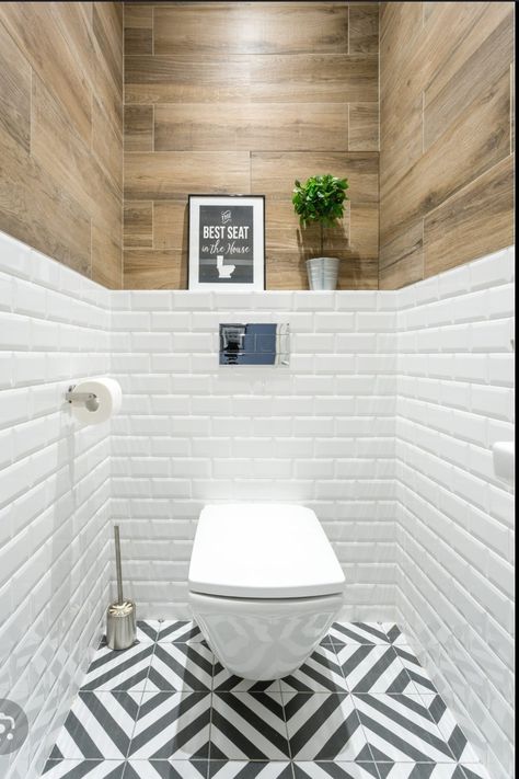 Toilet Tiles Design, Bathroom Inspo Interior Design, Small Toilet Design, Bathroom Under Stairs, Toilet Room Decor, Wc Design, Small Toilet Room, Bathroom Design Layout, Eclectic Bathroom