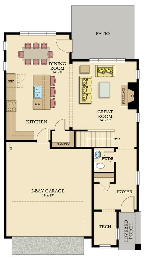 Open Style Kitchen And Living Room, Living Room Floorplan Layout, Open Concept Kitchen Living Room Floor Plans, Wide Open Kitchen And Living Room, Foyer Open To Dining, Open Concept Kitchen Floor Plan, Open Concept Kitchen Living Room With Loft, Modern House Interior Living Room Open Concept, Connected Living Room And Kitchen