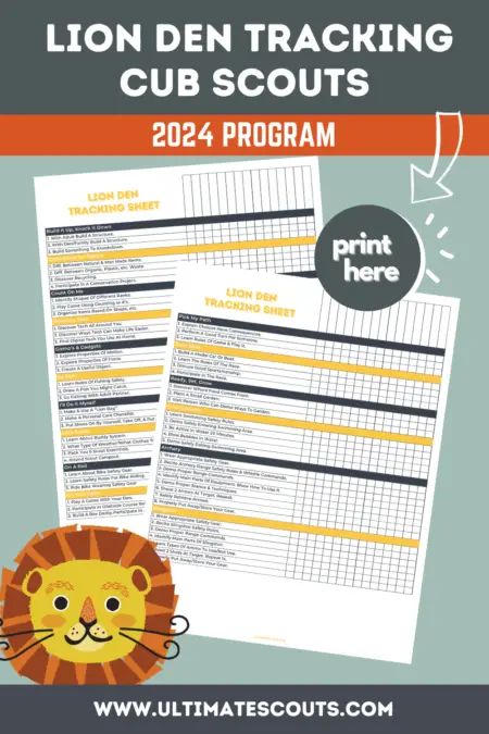 Lion Scout Den Tracking Checklist 2024 – Ultimate Scouts Lion Cub Scout Activities, Lion Scout Activities, Lion Scouts, Cub Scout Activities, Pacing Guide, Lion's Den, Scout Activities, Cub Scout, Lion Cub