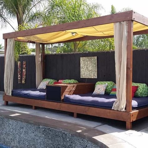 Pool Side Cabana Ideas, Patio Cabana Ideas, Small Cabana Ideas Backyard, Diy Cabana Ideas Backyards, Outdoor Cabana Ideas Backyards, Outdoor Cabana Ideas, Diy Pool Cabana, Small Pool Cabana, Cabana Ideas Backyard