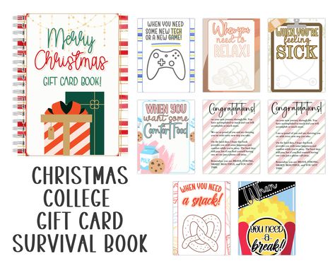 College Gift Card Book, Gift Card Book For College Student, Books For College Students, University Ideas, Gift Card Book, College Christmas, Gift Card Design, Printable Gift Cards, High School Graduation Gifts