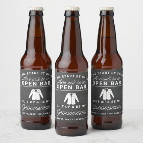 Groomsmen Proposal Beer Label Funny Groomsmen Gifts, Wedding Party Gifts Groomsmen, Be My Groomsman, Bachelor Party Gifts, Wedding Initials, Personalized Cufflinks, Groomsmen Proposal, Groomsmen Suits, Groomsmen Gifts